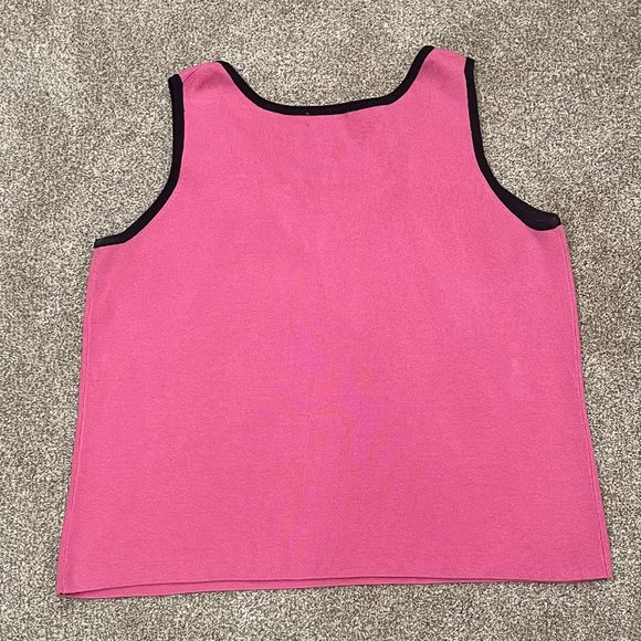 Grace Elements Women's Silk‎ Blend Pink Tank w/ Flower Detail, Size 1X - Picture 3 of 5